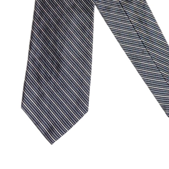 Calvin Klein Other - Calvin Klein Silk Tie Men’s Long 61.5” Black Gray Thin Stripe Preppy Classic New